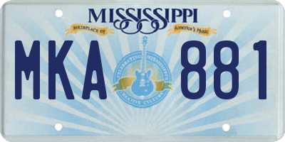 MS license plate MKA881