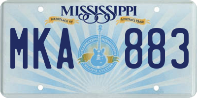 MS license plate MKA883