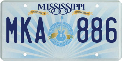 MS license plate MKA886