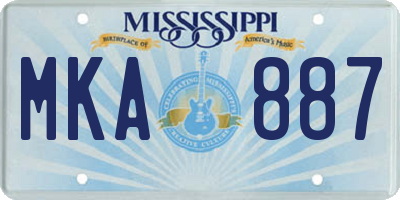 MS license plate MKA887