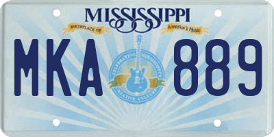 MS license plate MKA889