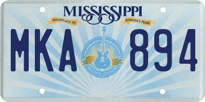 MS license plate MKA894