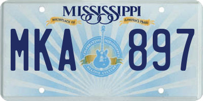 MS license plate MKA897