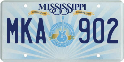 MS license plate MKA902