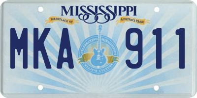 MS license plate MKA911