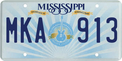 MS license plate MKA913
