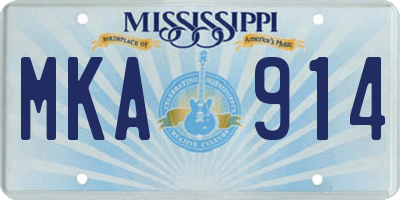 MS license plate MKA914