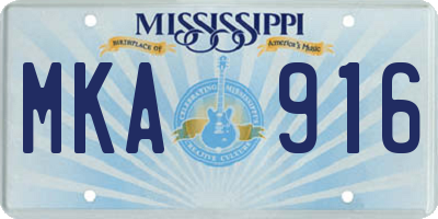 MS license plate MKA916