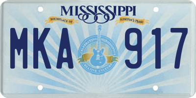 MS license plate MKA917