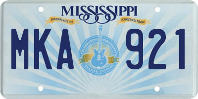 MS license plate MKA921