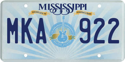 MS license plate MKA922