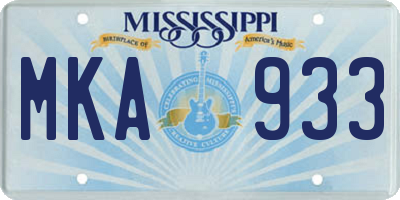 MS license plate MKA933