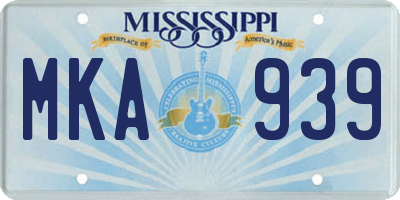 MS license plate MKA939