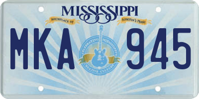 MS license plate MKA945