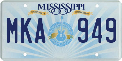 MS license plate MKA949