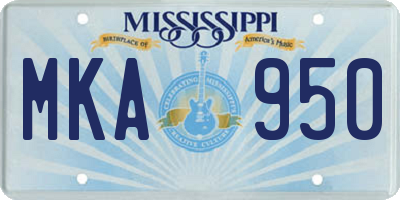 MS license plate MKA950