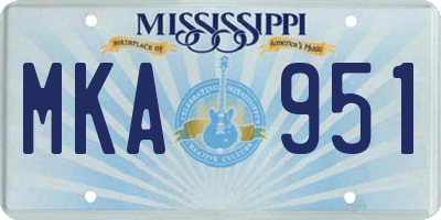 MS license plate MKA951