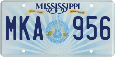 MS license plate MKA956