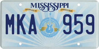 MS license plate MKA959