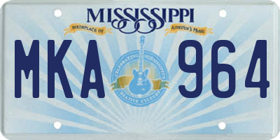 MS license plate MKA964