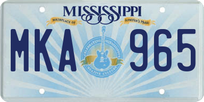 MS license plate MKA965