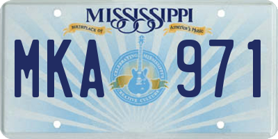 MS license plate MKA971