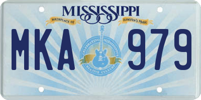 MS license plate MKA979