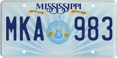 MS license plate MKA983
