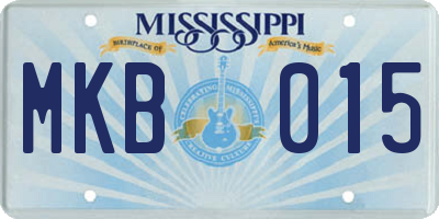 MS license plate MKB015