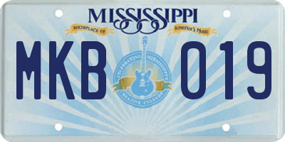 MS license plate MKB019