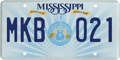 MS license plate MKB021