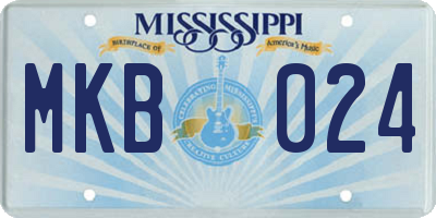 MS license plate MKB024