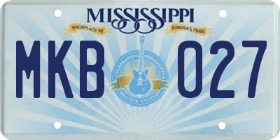 MS license plate MKB027