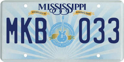 MS license plate MKB033