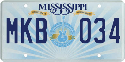MS license plate MKB034
