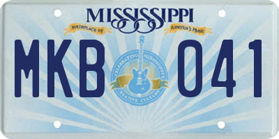 MS license plate MKB041
