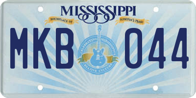 MS license plate MKB044