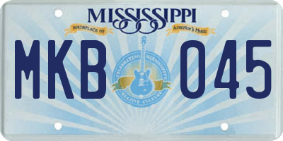 MS license plate MKB045