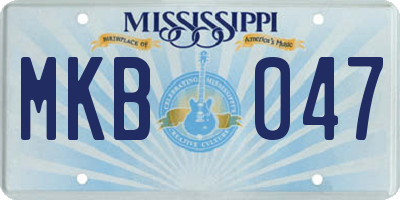 MS license plate MKB047