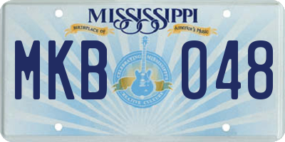 MS license plate MKB048