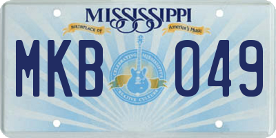 MS license plate MKB049