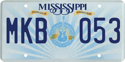 MS license plate MKB053