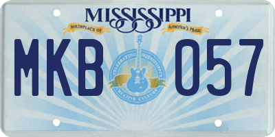 MS license plate MKB057
