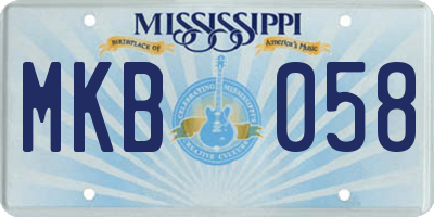 MS license plate MKB058