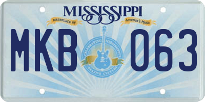 MS license plate MKB063