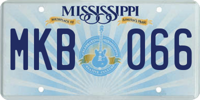 MS license plate MKB066