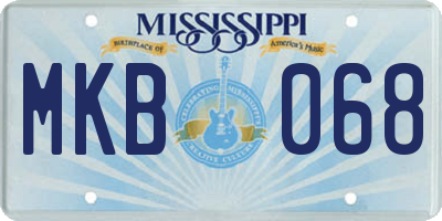 MS license plate MKB068