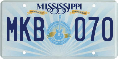 MS license plate MKB070