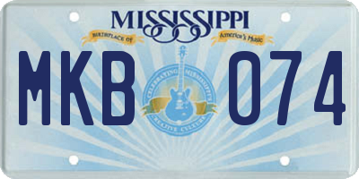 MS license plate MKB074