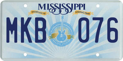 MS license plate MKB076